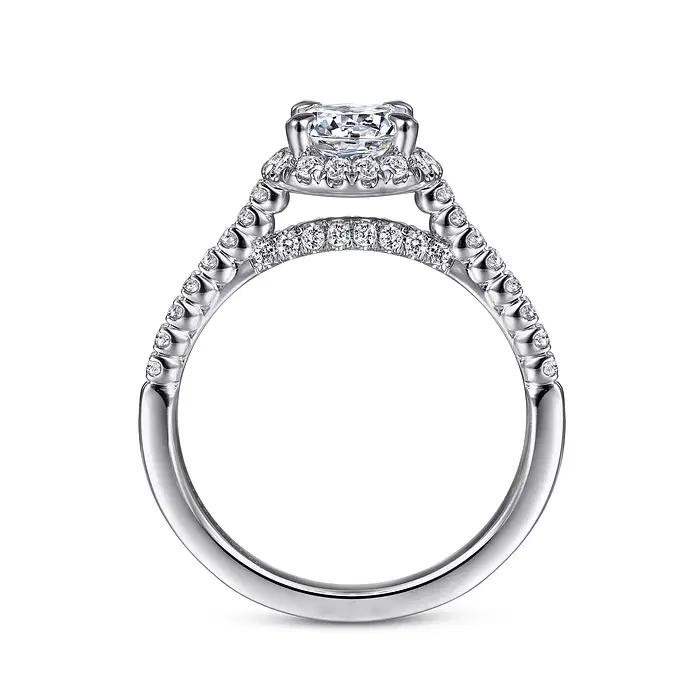 【grasssky 绿黛】14k白金款: 圆钻光环婚戒 - 图片 3