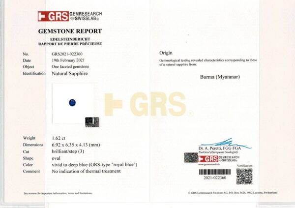 Royal Blue Sapphire - 1.62 Carat - 图片 4